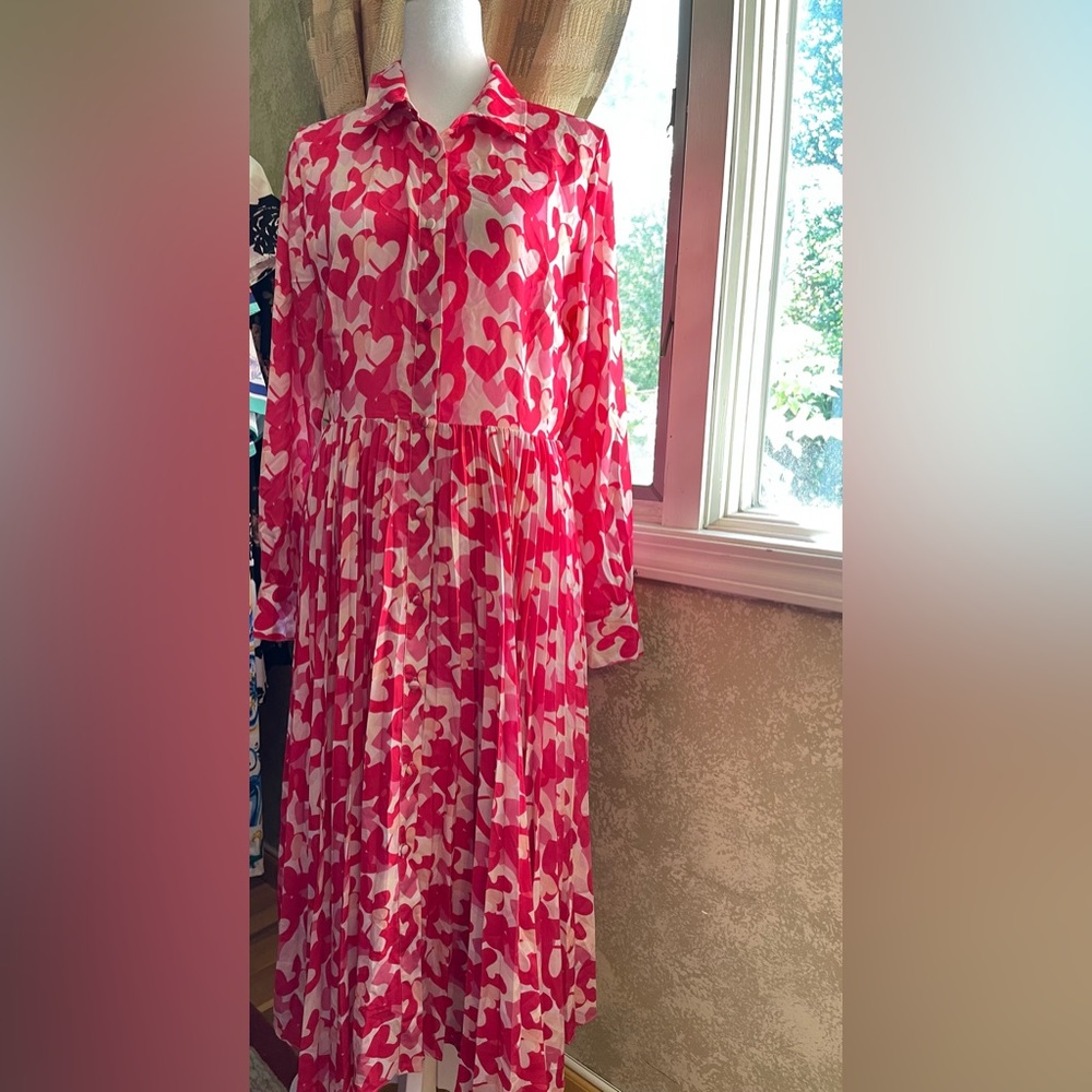 RED Valentino heart-print shirt dress